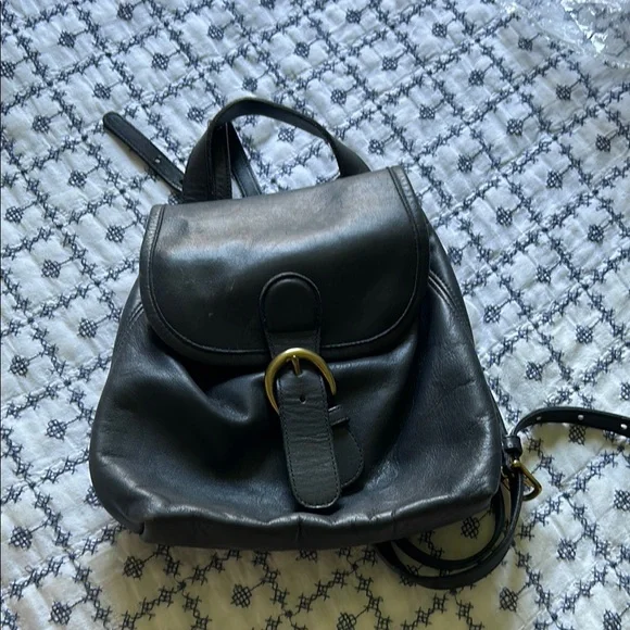 Coach Leather Backpack with Gold Buckle - Picture 1 of 14